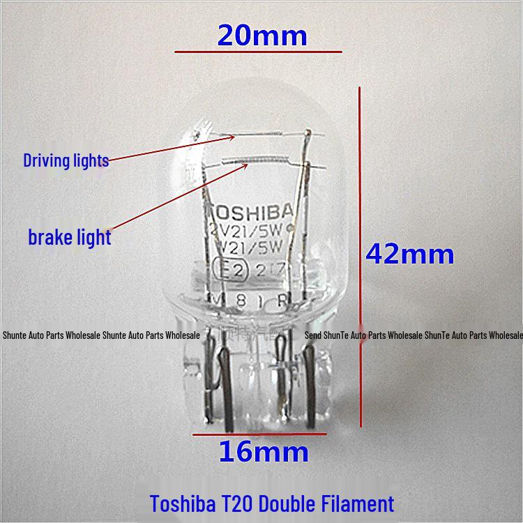 Toshiba Amber Double/Single Filament Automotive Bulb: Brake, Turn, Reverse, Side Marker (T10, T15, T20)