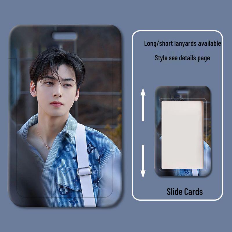 Cha Eun Woo Student ID and Badge Holder with Sliding Cover