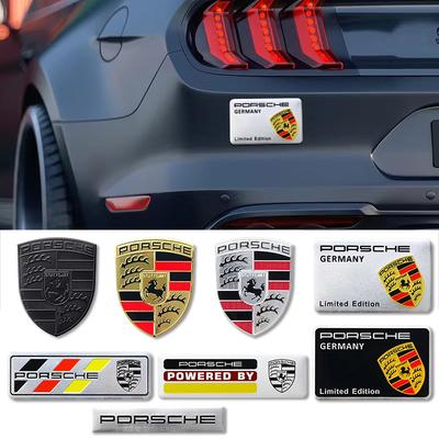 1 Pezzo Auto Metallo 3D Emblema Adesivi Badge Baule Posteriore Per Cayenne Panamera Macan 911 718 Taycan Boxster Cayman 918 Pajun