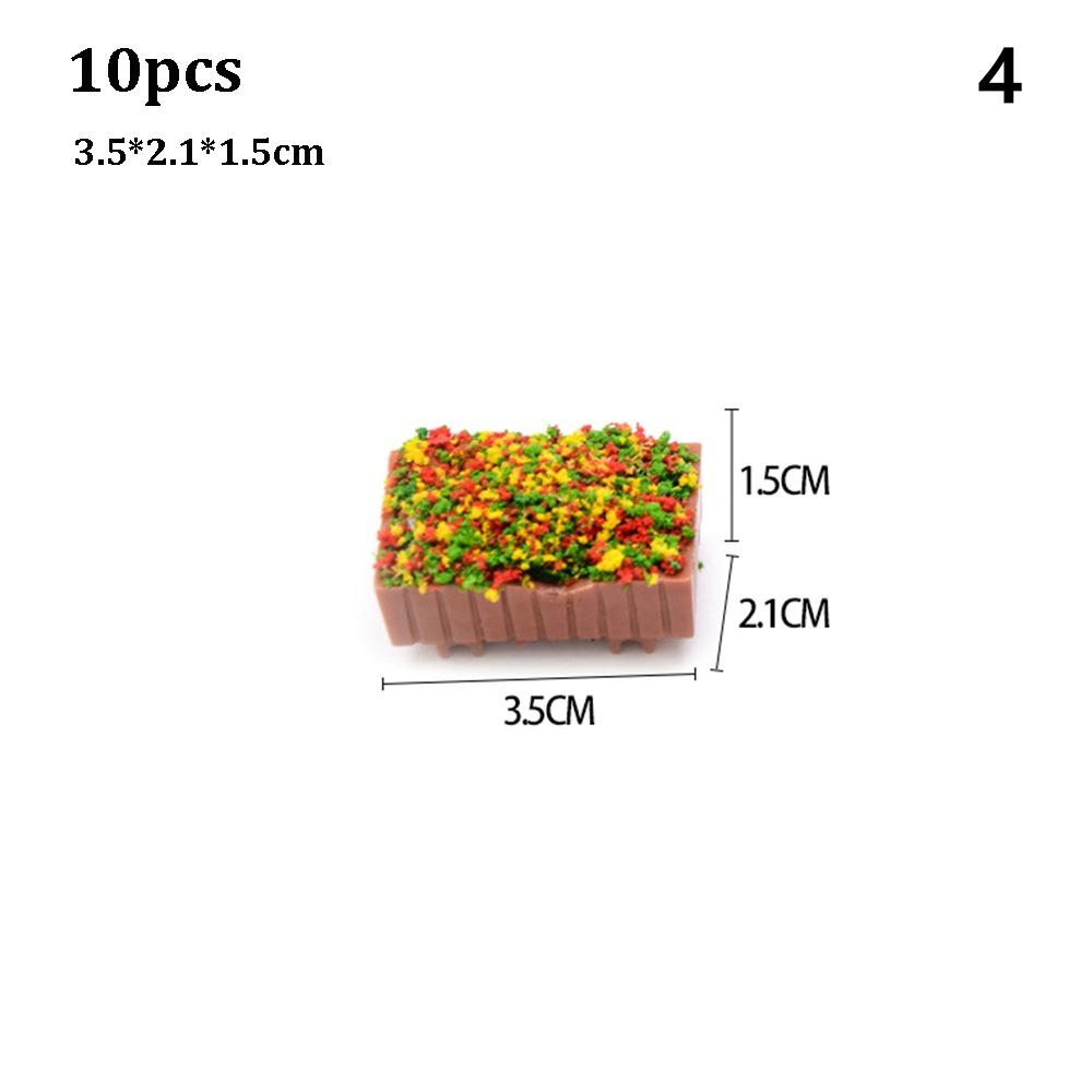 10pcs 1:50 1:75 Scale Micro Landscape Flower Bed Model Plastic Garden Border  Minihouse Accessories