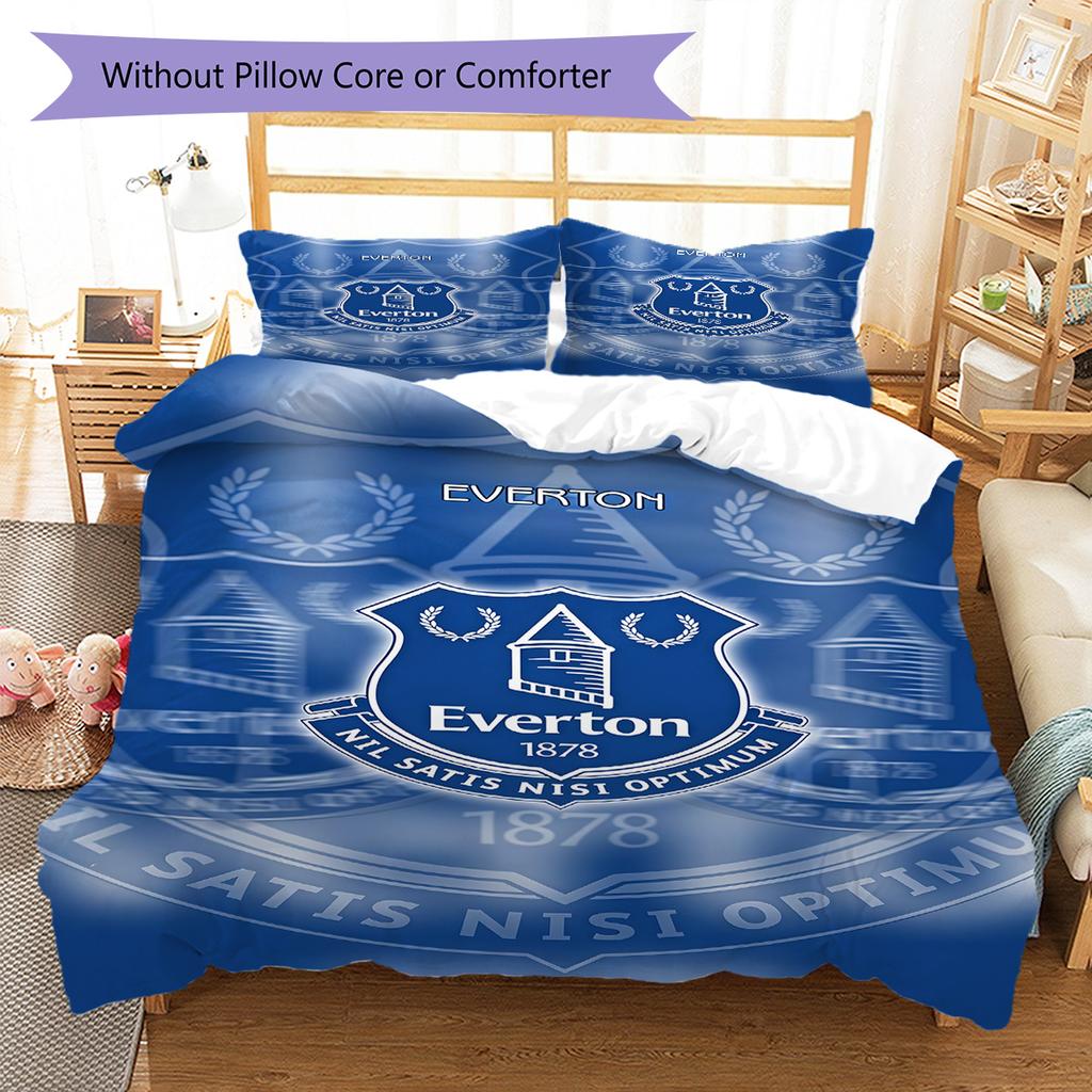 Everton Logo  Pattern Bedding Quilt Set Quilt Cover Pillowcase Home Decoration Birthday Gift (1 * Duvet Cover + 2 * Pillowcase, Without Core)