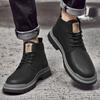 2024 Pelz Winter Warm Wildleder Stiefel Herren Mid Top Chelsea Kurze Stiefel Designer Schuhe Lässig Strapazierfähig Wüsten Arbeitsstiefel Schwarz Khaki