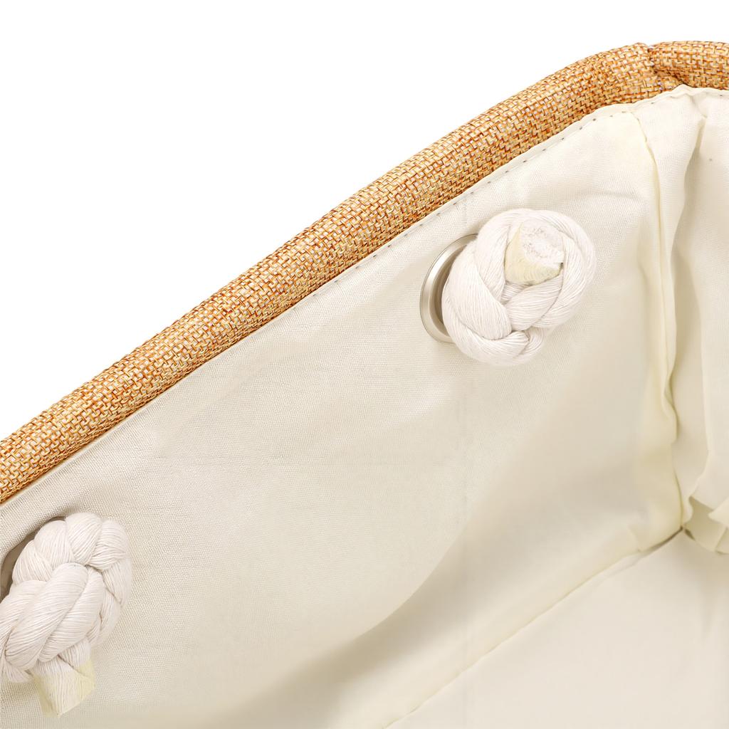 Linen Storage Basket Soft Fabric Organizer with Rope Handles Modern Nordic Style Lightweight Storage Box for Bedroom
