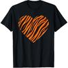 Cool Tiger Stripes For Men Women Animal Lover Heart Pattern T-Shirt