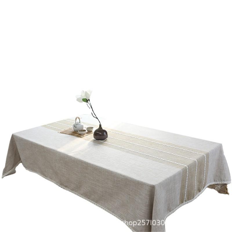Waterproof Oil-Resistant Tablecloth Dining Table Coffee Japanese Style Cotton Blend Square Rectangular