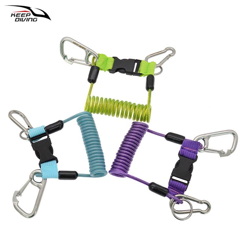 Stainless Steel Retractable Diving Camera Lanyard with Anti-Loss Spring Hook SSA-FDS21