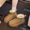Winter New Muffin Velvet Warm Cotton Shoes Retro Versatile Platform Short Tube Non-slip Snow Boots Women