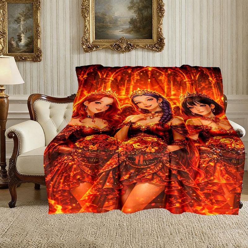 1pc Kpop Demon Hunters Blanket, Cozy Printed Throw Blanket, A Heartfelt Gift for Your Family and Friends