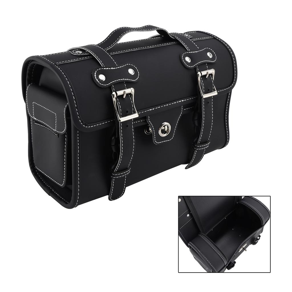 Tail Bag Pu Side Saddlebag Pannier Luggage Pouch Storage For Motorbike