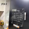 Magnetic Acrylic Refrigerator Calendar 12''x8'' Planning Board, Clear Weekly Meal Planner, Minimalist Fridge Dry Erase Noteboard with Marker