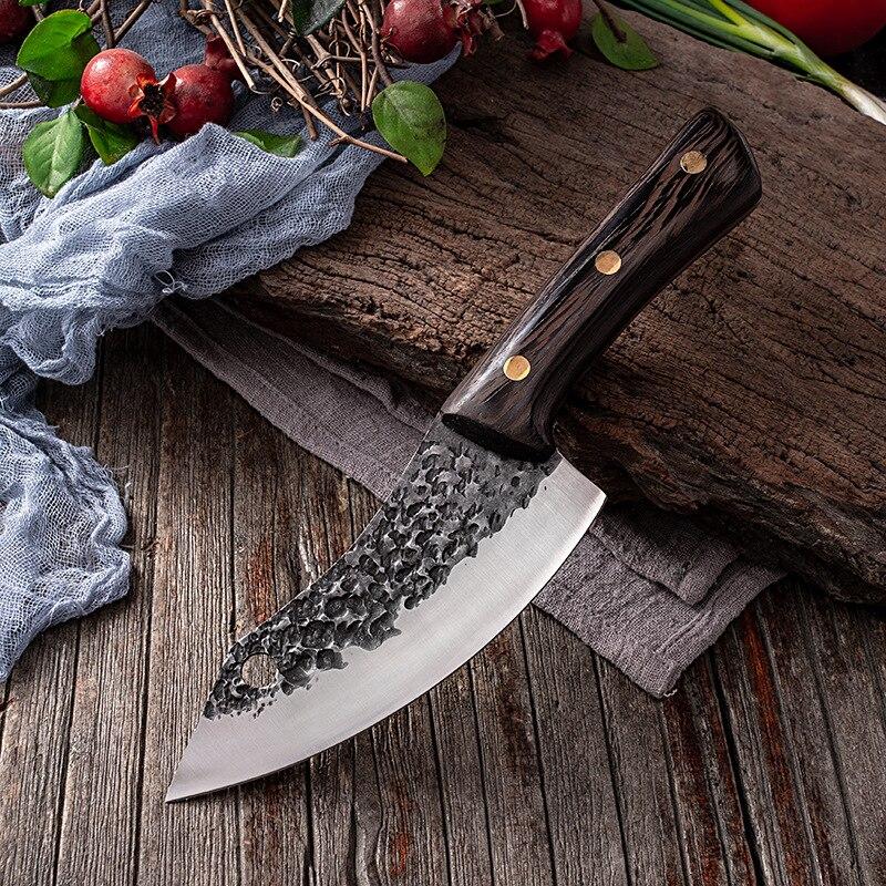 Kitchen Boning Knife Meat Cleaver Butcher Knife Wooden Handle Outdoor Camping Knives Hunting Tool