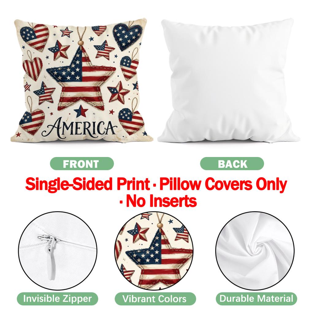 Independence Day Flag Pillowcase Printed Polyester 40/45/50cm Throw Pillowcover Decorative Sofa Cushion Pillowslip Home Decor
