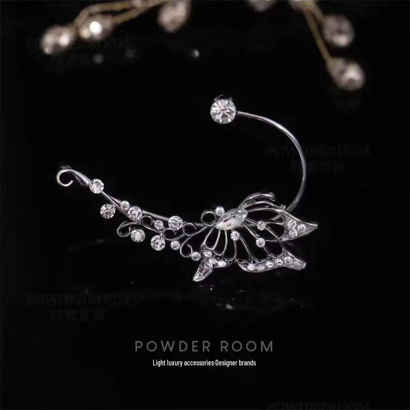 Zircon Openwork Butterfly Ear Cuff: Elegant No-Piercing Ear Jewelry for Women