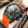 SANDA 5104 New Large Dial Dual Screen Multi Functional Outdoor Silicone Strap Sports Waterproof Men's Electronic Quartz Watch