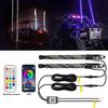 30cm/1ft Télécommande LED Lumières de Mât de Drapeau Colorées Mât de Drapeau Antenne Spirale Fouets Lumineux pour UTV VTT Camion Tout Terrain Buggy des Sables