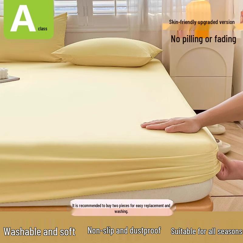 2025 All-Season Solid Color Fitted Sheet - Full Cotton Dustproof Mattress Protector