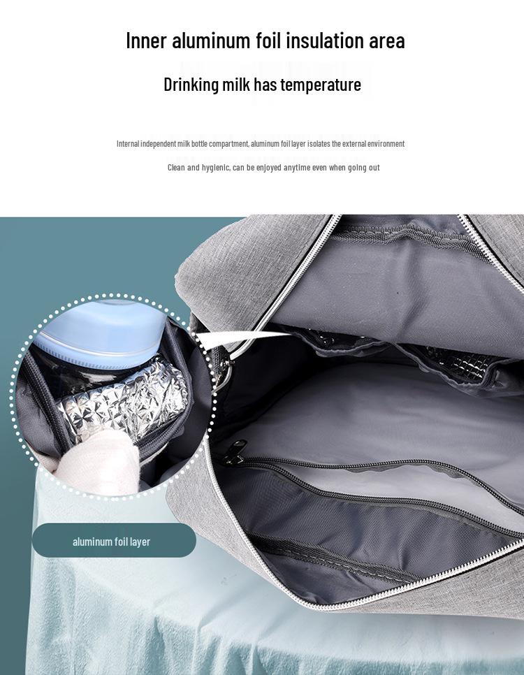 Stylish Diaper Backpack: Fashionable, Large-Capacity Maternity Bag with Changing Pad, Single Shoulder/Crossbody Design