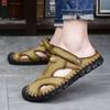 38-48 Summer Men's Large Size Leather Beach Sandals