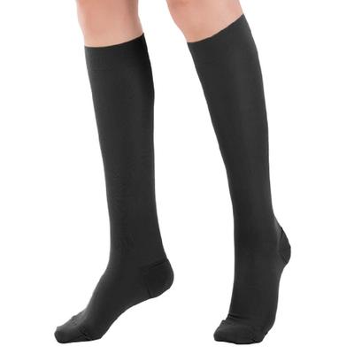 AIMYUI Slim Walk Super Long Compression Graduated for Air and Sports Black with Toe Socks, Compression, Women's, Conditioning, Airplanes, Gym, Yoga,