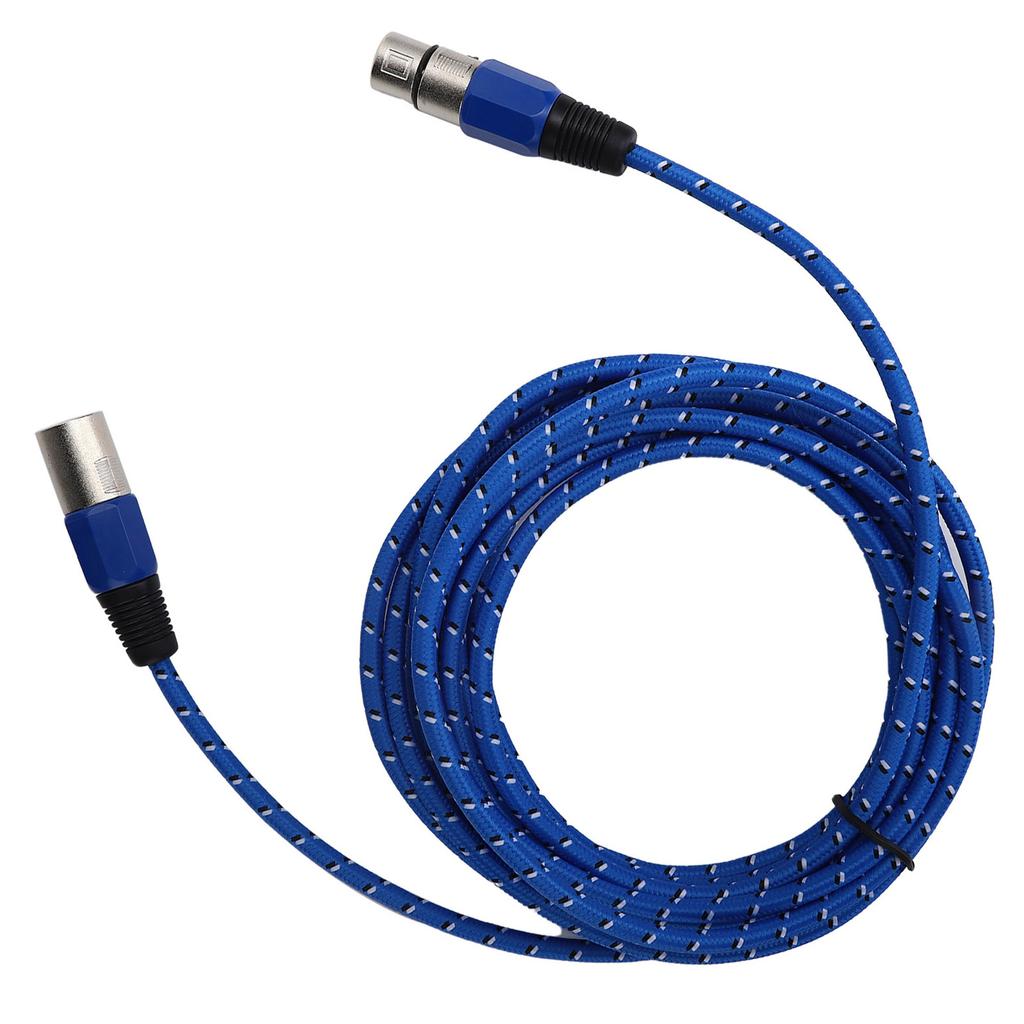Microphone Cable Blue Woven 3 Pin XLR Male To Female O Cable Accessory 5m  16.4ft