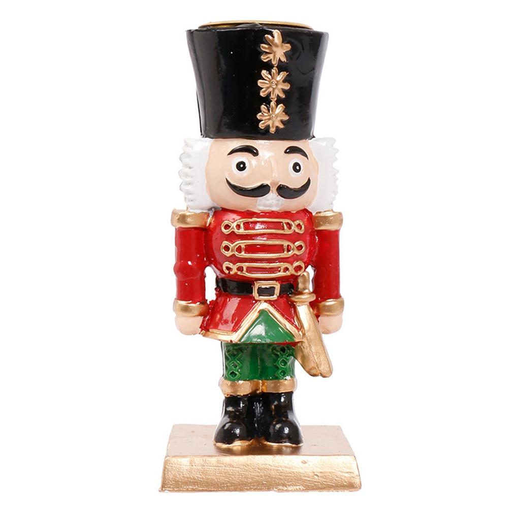 Christmas Decorations Ins/ Style European Nutcracker Resin Candlestick Home Holiday Gift Ornaments