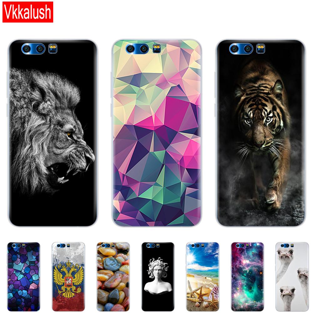Hülle Handyhülle für Huawei Honor 9 Lite weiches TPU Silikon Rückseite 360 Vollschutz Druck transparent Coque Shell