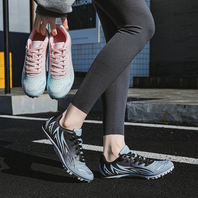 Track and field shoes sprinting male and female students high school entrance examination running sports training shoes competitbreathable nail shoes