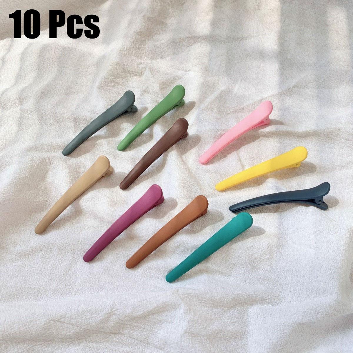 

20/10 Pcs 8 cm plastic duckbill clips, straight hair clips, colorful makeup and hair clips, seamless clips, bangs clips