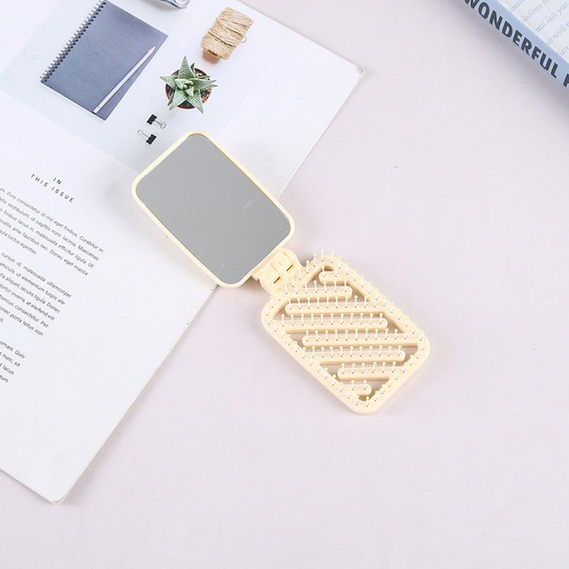 

Мини карманное зеркало складная расческа для девочки женщины портативное квадратное карманное маленькое дорожное массажная расческа для волос с зеркалом аксессуар для укладки жёлтый