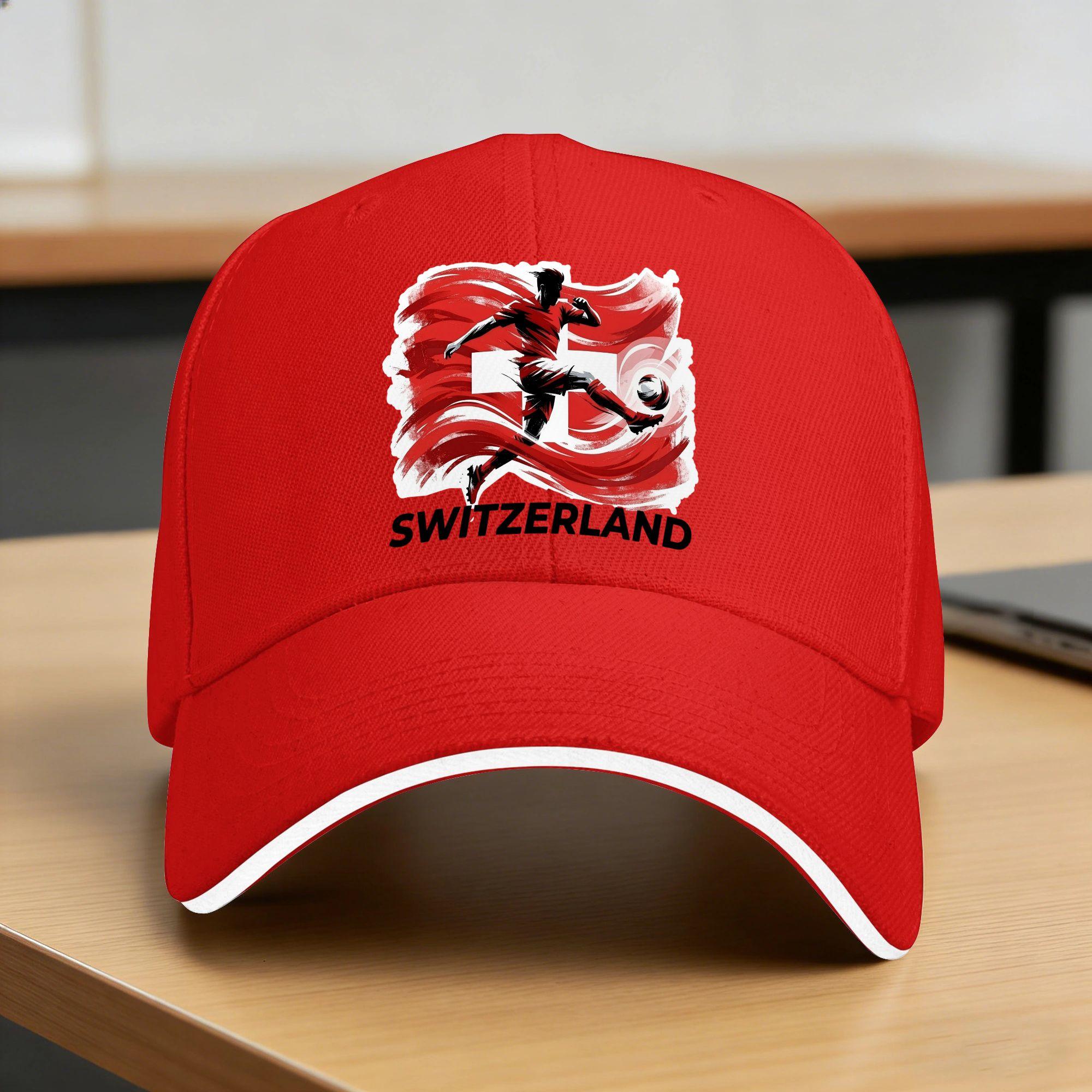 Switzerland Flag Baseball Cap  Kpop Rock Sunscreen Trucker Hat Unisex Unisex Stylish Custom DIY Snapback Cap One Size