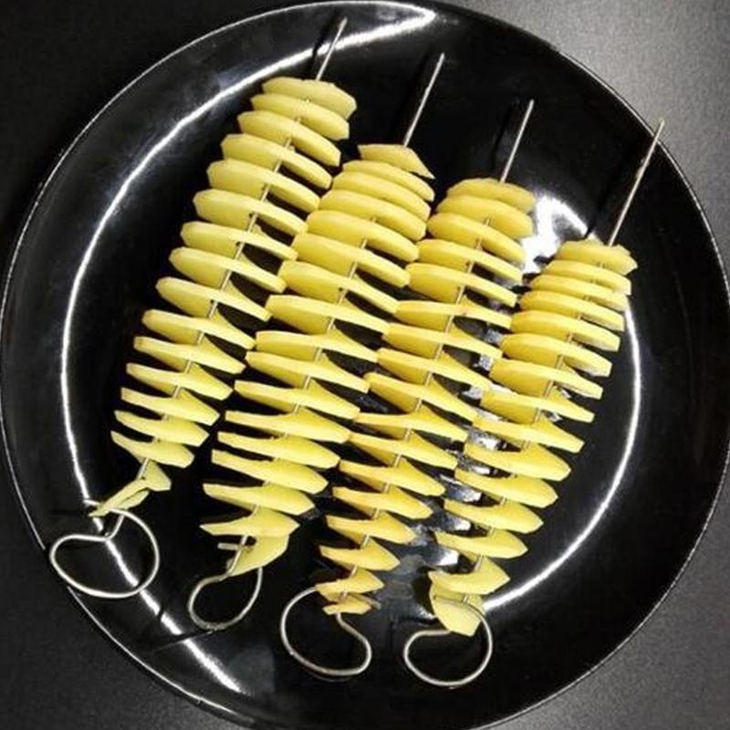 Manual Spiral Potato Slicing, Reusable Potato Twister for Family, Party, Camping