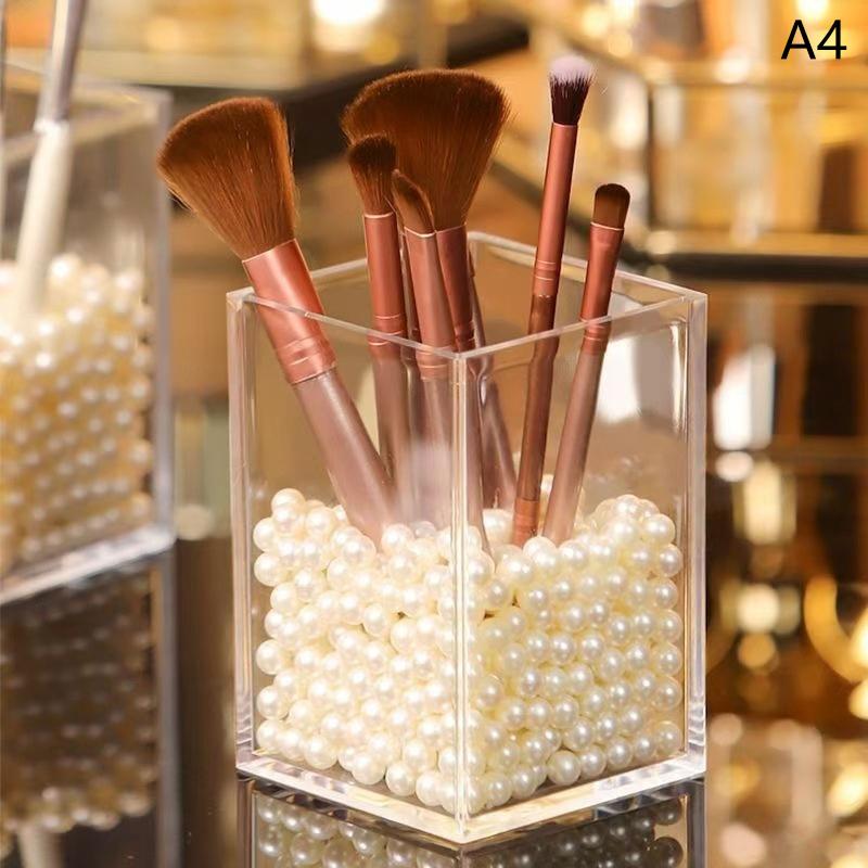 

Прозрачный акриловый держатель для кистей для макияжа, настольный органайзер для косметики, подставка для хранения помад A4