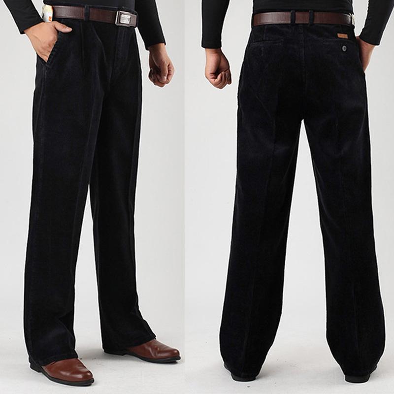 Men's Thick Corduroy Casual Pants Men's Corduroy High Waist Loose Thick Trousers