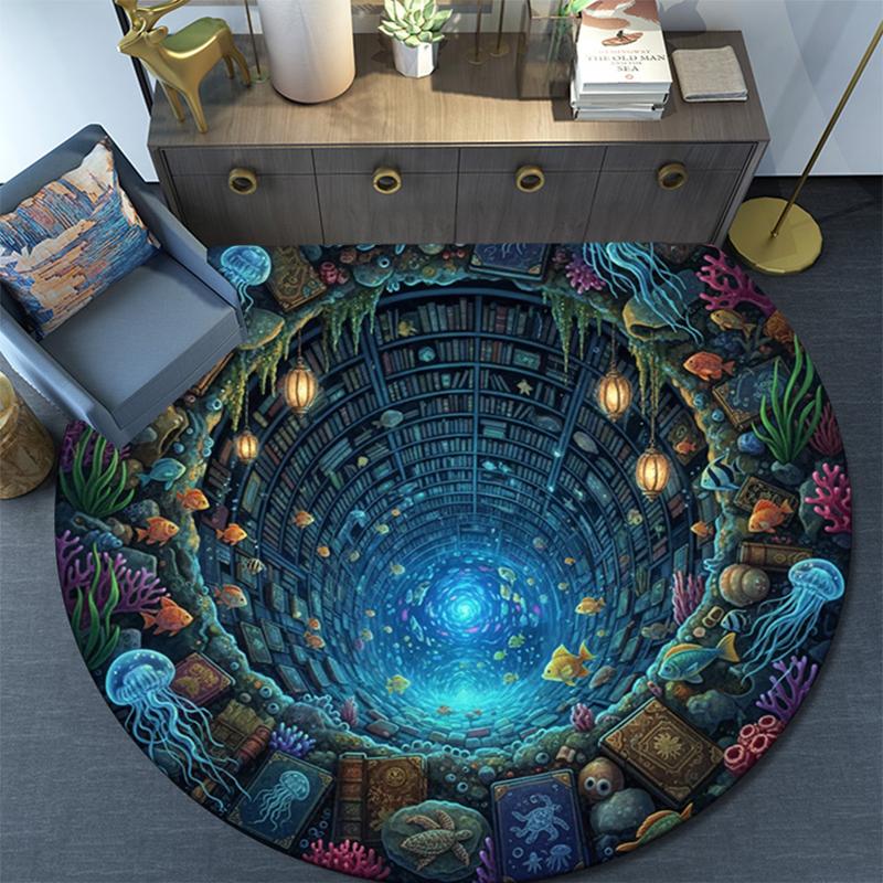 

Cartoon Print Round Area Rug,Carpet Rug for Living Room Bedroom Sofa Playroom Decor,Non-slip Floor Mat 80cmx80cm