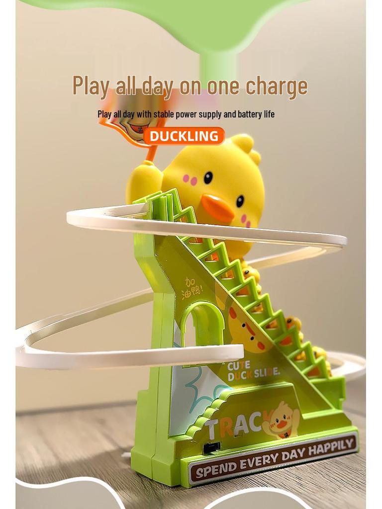 Children's Electric Climbing Duck Track: Interactive Light & Music Toy