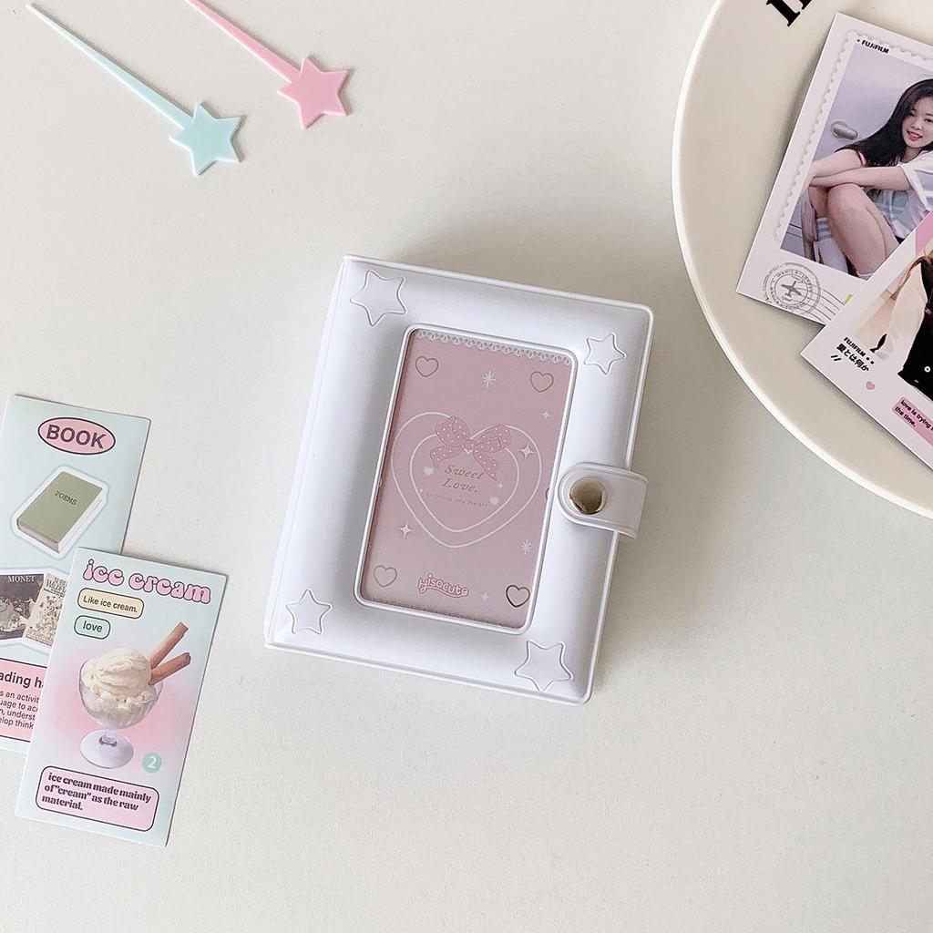 Hisocute Star 3-Inch Snap Button Photo Album & Card Holder for Polaroid & Student Idol Cards