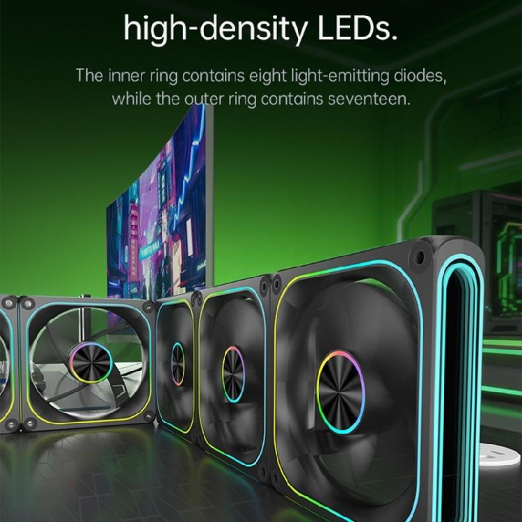 12cm ARGB Lighting PWM Controlled Mirror Design Fan Offering Robust Cooling and Aesthetic Appeal for Desktop Rigs