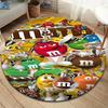 M&M's Custom Name Round Area Rug,Carpet Rug for Living Room Bedroom Sofa Playroom Decor,Non-slip Floor Mat