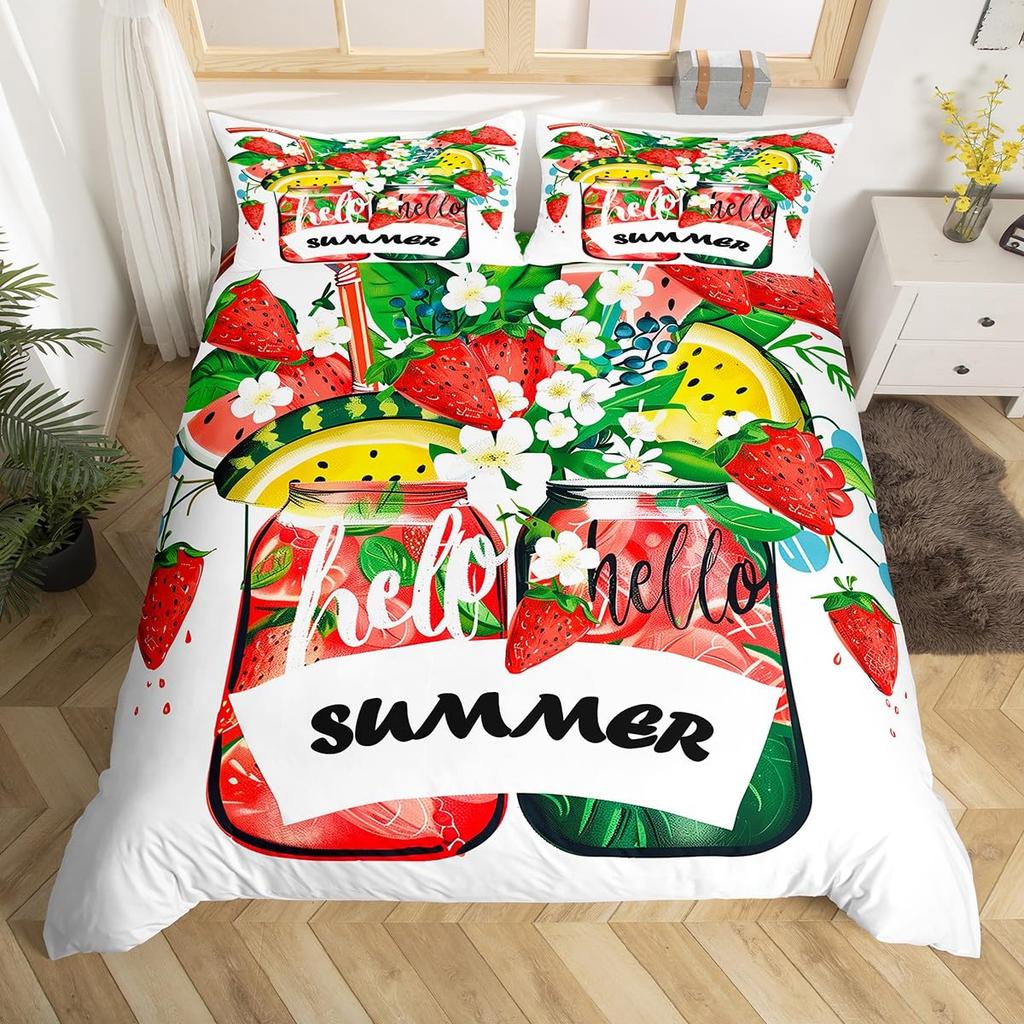Summer Theme Duvet Cover For Teens Adults Duvet Cover Queen Lightweight Down Room Decor 2 Pillowcases 1 Duvet Cover No Comforter