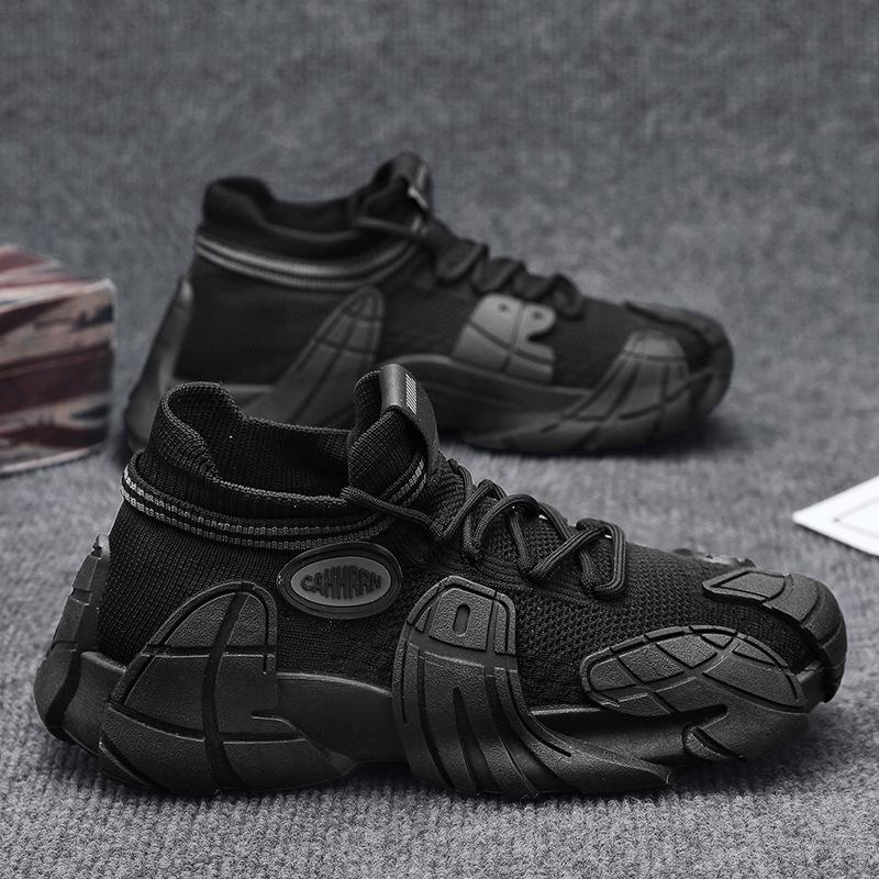 Men's Shoes Breathable Fly-woven Socks Shoes Men's Spring Platform Mesh Sports and Leisure Trendy Shoes Students