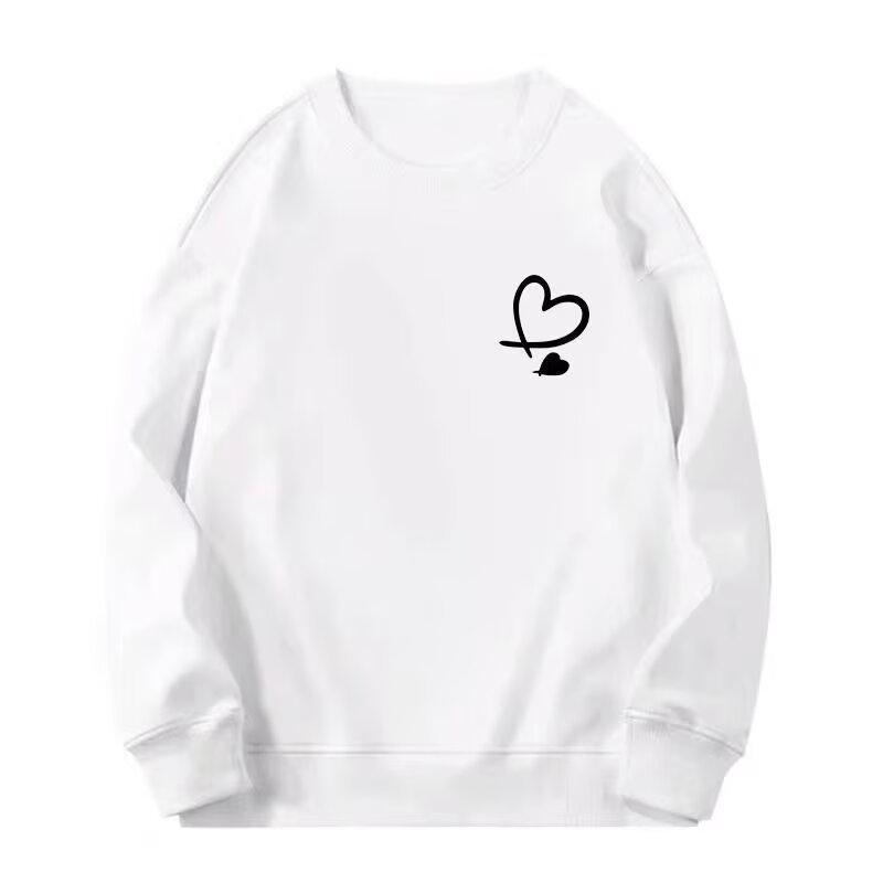 2025 New Couple's American Style Round Neck Loose Print Hoodie with Plus Velvet for Autumn/Winter