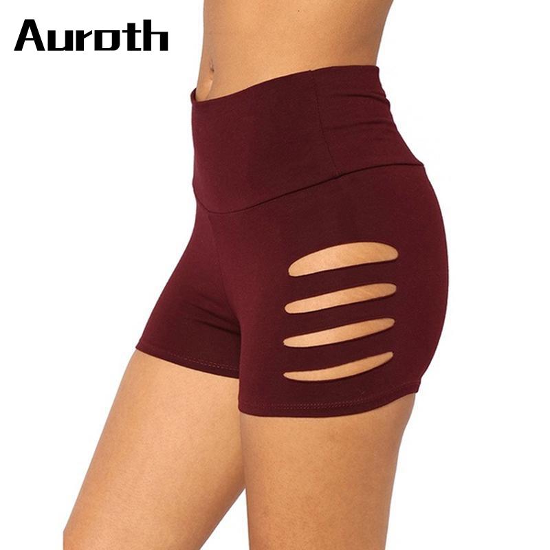 Cheap Auroth Hollow Women Yoga Shorts Casual High Waist Fitness Short