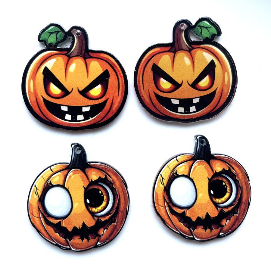 

4 personalized pumpkin pendants suitable for DIY jewelry decoration Halloween decoration разноцветный