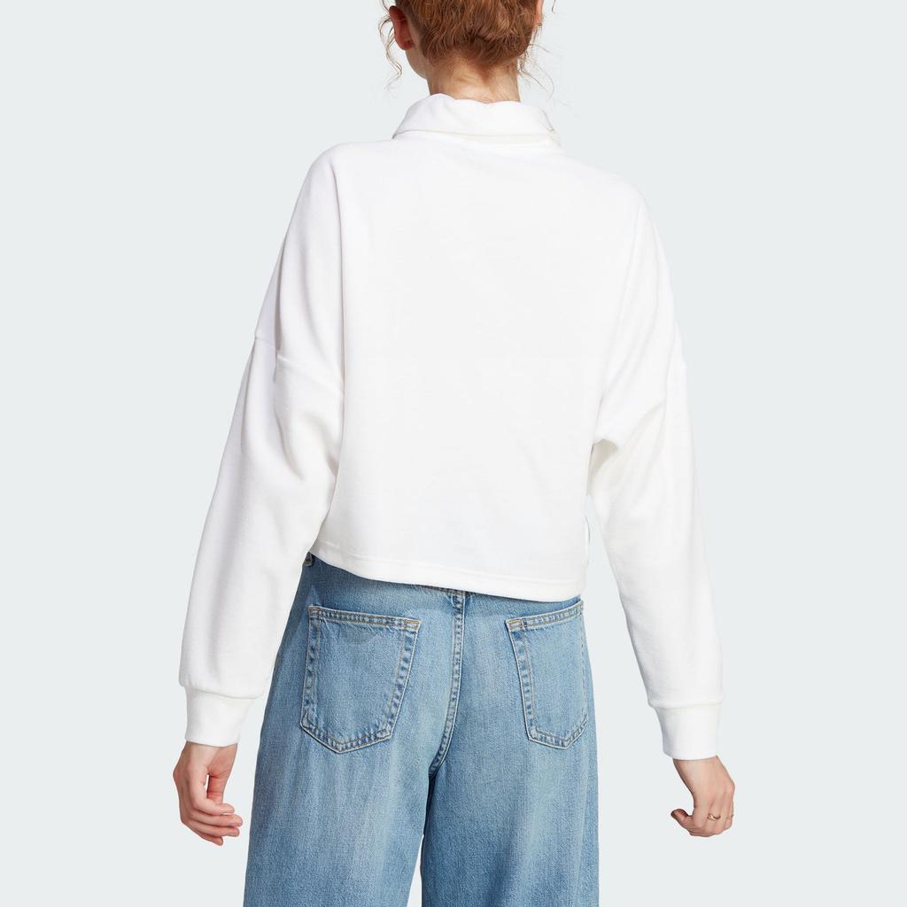 Adidas Letter Print Sports Casual Pullover Sweatshirt Women Sweatshirt White Gold IA3175