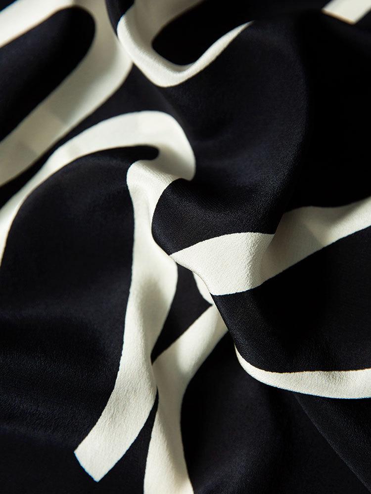 Women's Summer Style Silk Double Crepe Short Sleeve Dress - 100% Mulberry, Loose Fit, Slimming, Perfect for Commuting