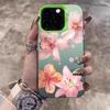 Lily Flower Print IMD Material Silvery Phone Case for iPhone 16 E 15 14 13 12 11 Pro Max XS XR X 7 8 15 16 Plus Shockproof Cover
