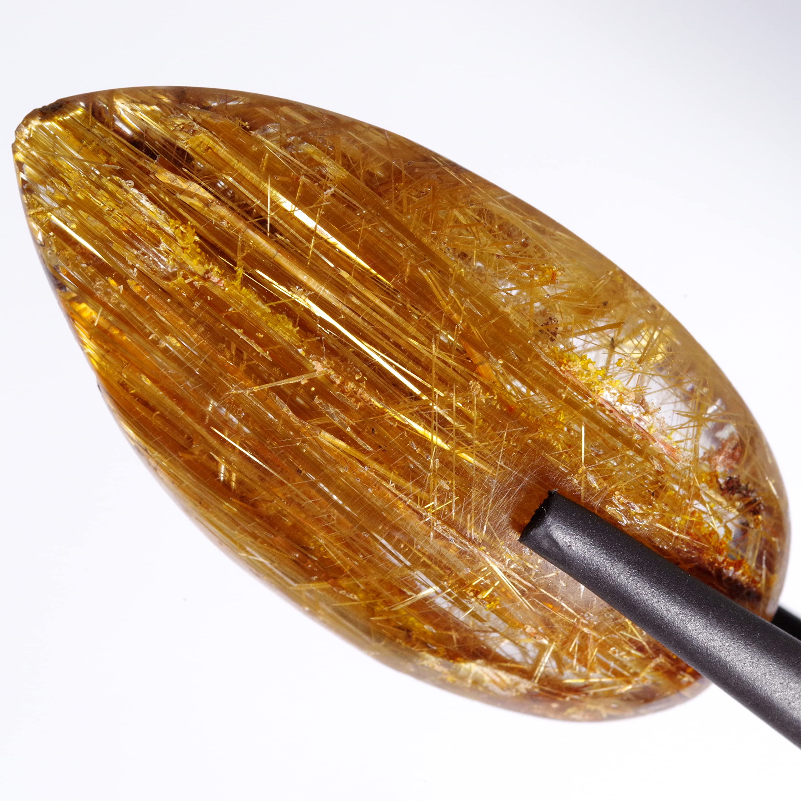 

камень Натуральный минерал рутил с кварцевым включением приблизительно 34x18x8 мм [N2 Natural] / (4 «Уникальный» 35,3 карата, происхождение Бразилия)