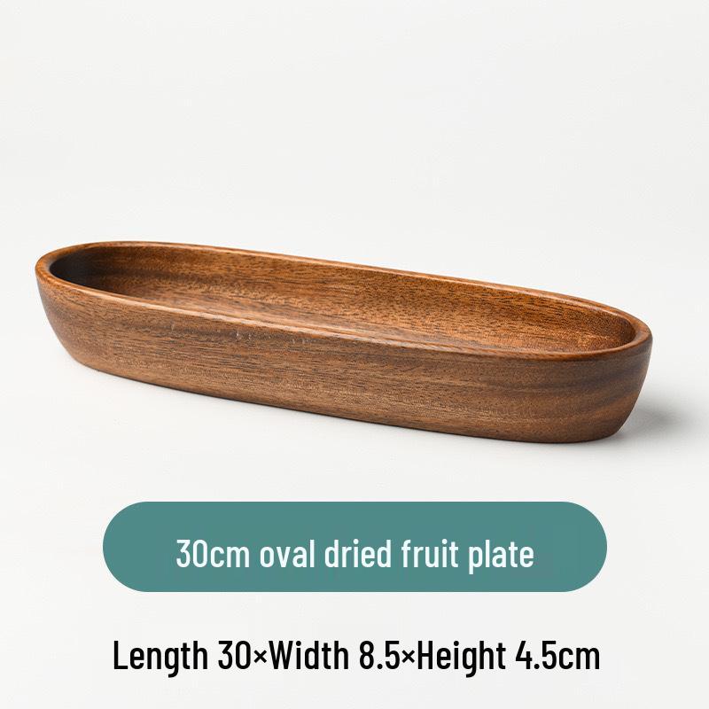 Walnut Wood Fruit Bowl - Solid Wood Snack and Salad Plate