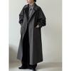 Retro Loose Large Pocket Trench Coat For Women Autumn Korean-Style Casual Lapel Tie-Waist Versatile Coats