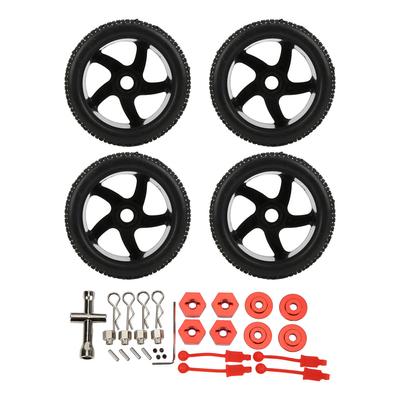 4pcs RC Car Rubber Tires Wheel Rim Set for 1 8 1 10 Remote Control Car Upgrade Parts